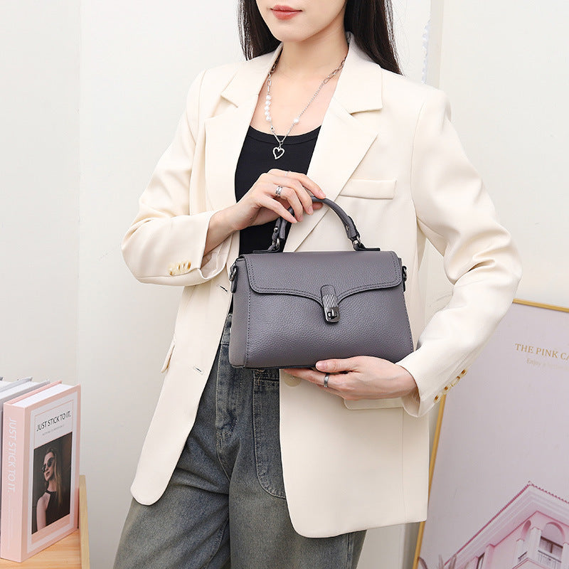 First Layer Cowhide Casual Handheld Versatile Crossbody Bag
