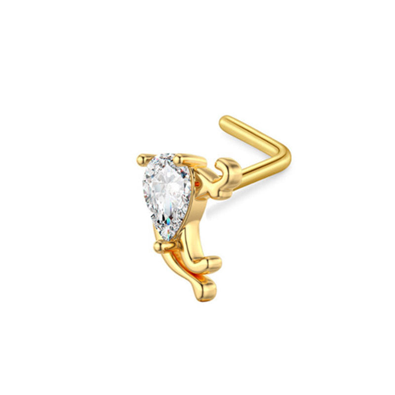 Zircon Nose Stud Ear Studs Piercing Jewelry