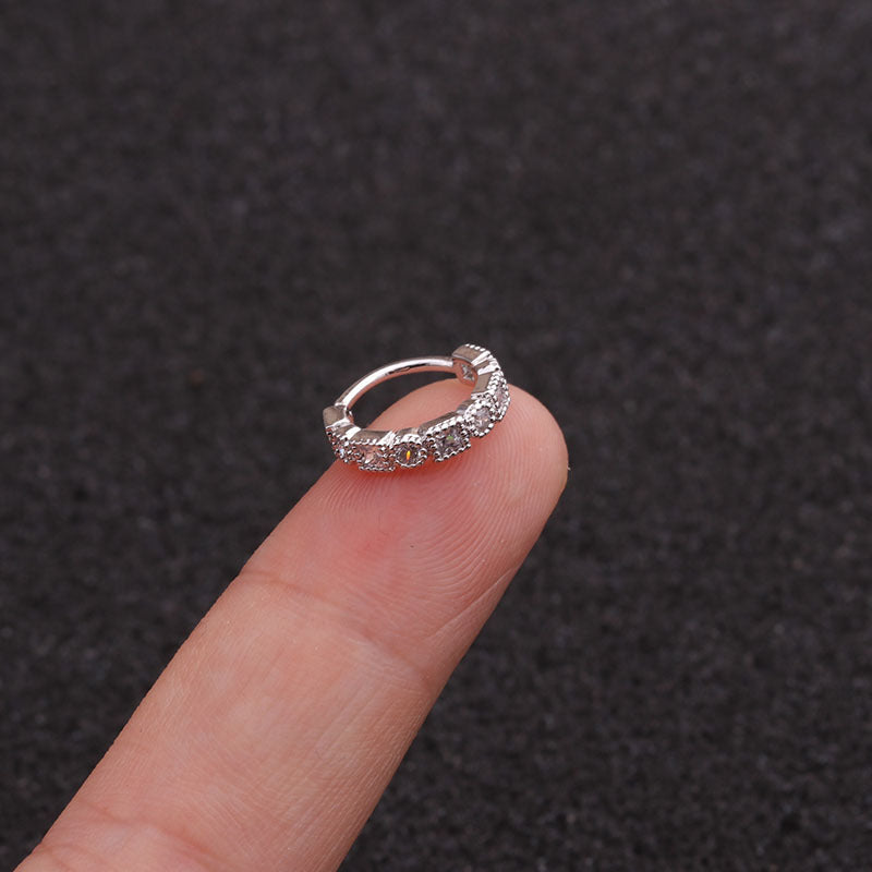 Geometric Zircon Trendy Piercing Nose Studs