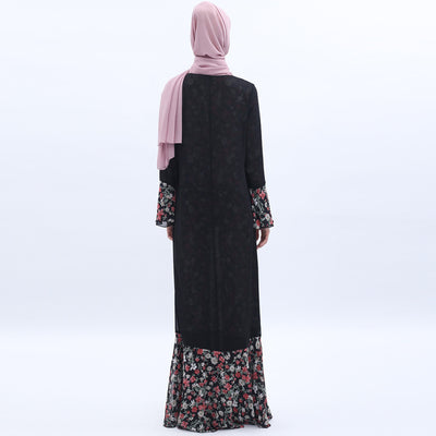 Chiffon Printed Mermaid Muslim Female Robe On Both Sides