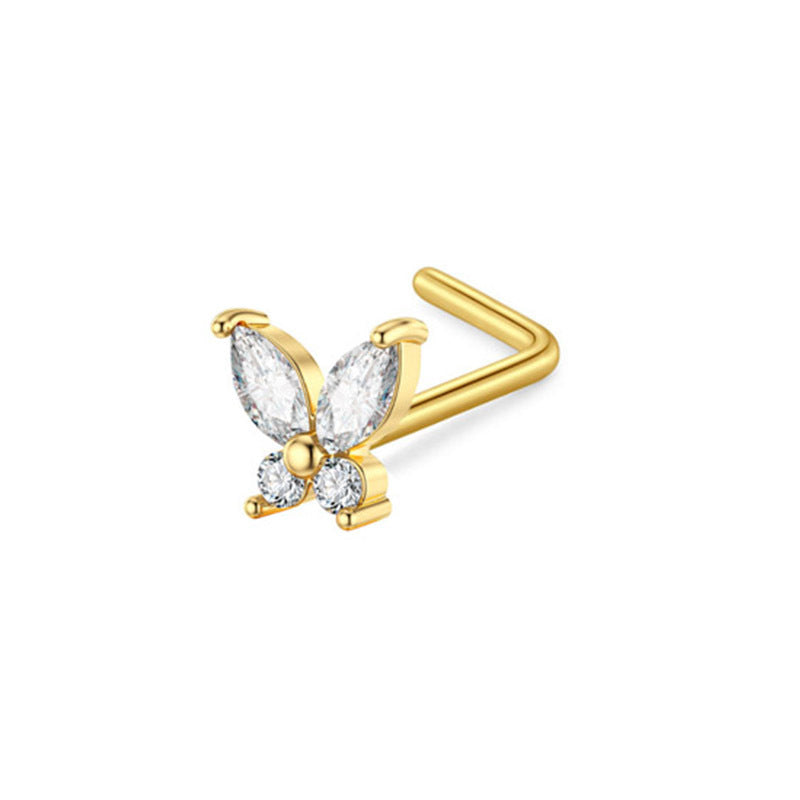 Zircon Nose Stud Ear Studs Piercing Jewelry