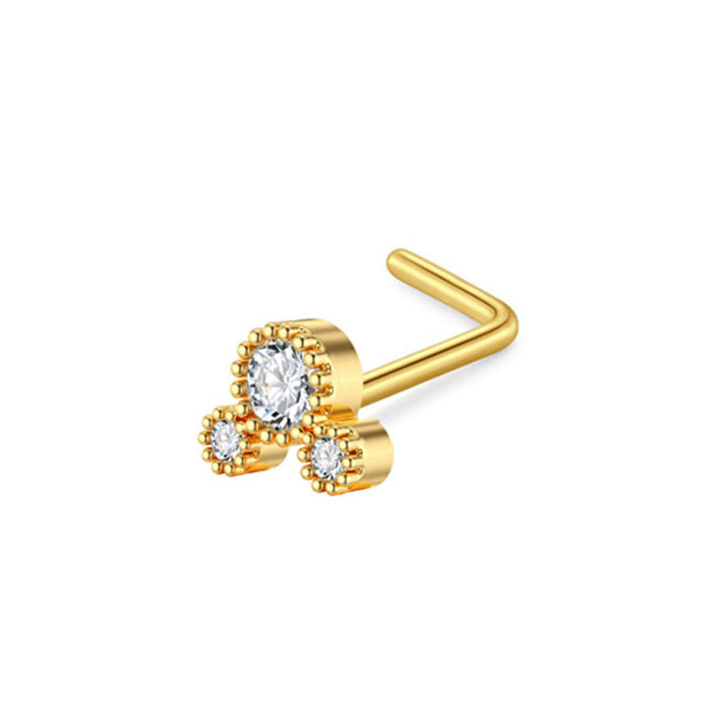 Zircon Nose Stud Ear Studs Piercing Jewelry