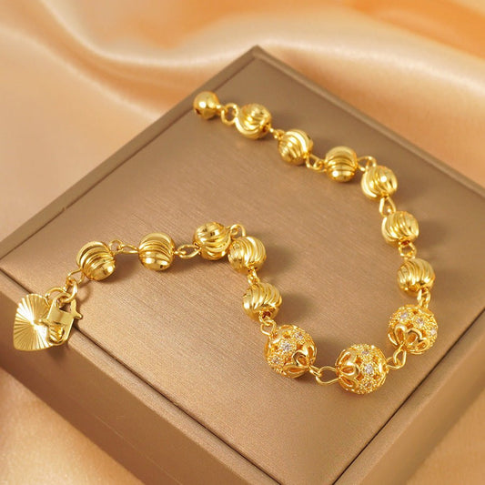 Women's Elegant 24k Gold Plated Copper Bracelet