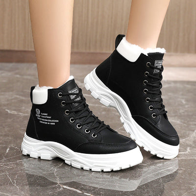 High-top Women's Shoes Cotton-padded Shoes With Velvet Warm