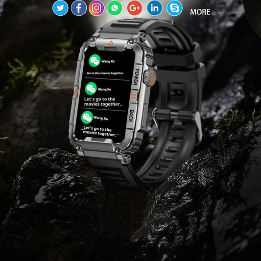 KR88 Bluetooth Calling 157-inch Voice Assistant Heart Rate Blood Oxygen Monitoring Multi-sport Smart Watch