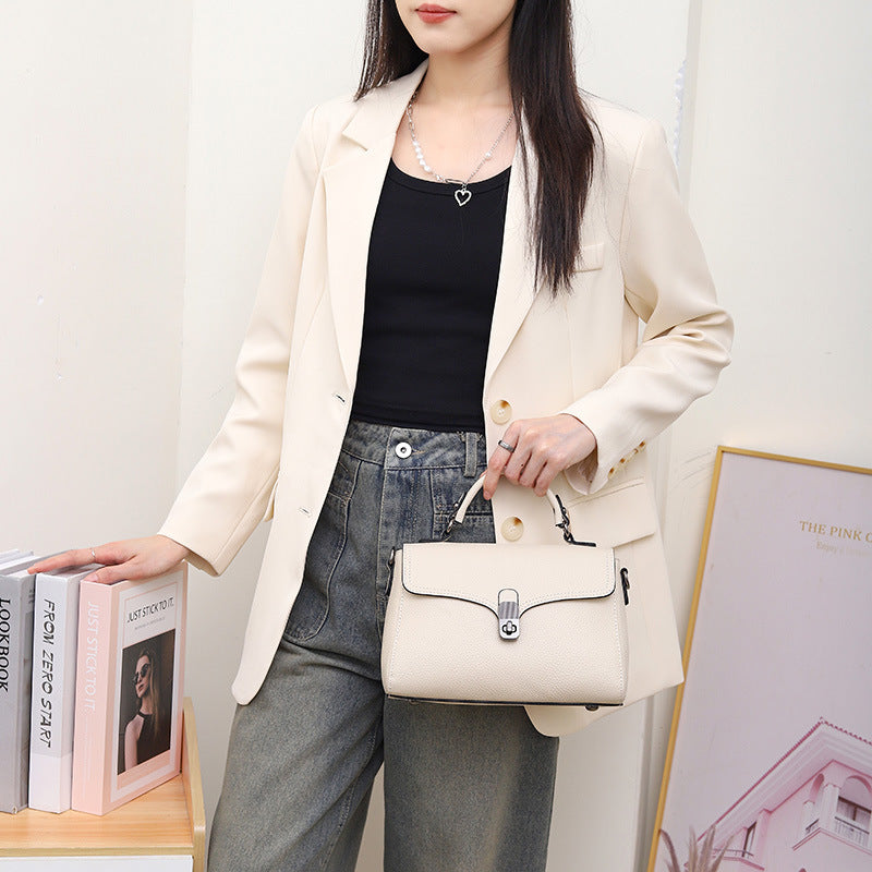 First Layer Cowhide Casual Handheld Versatile Crossbody Bag